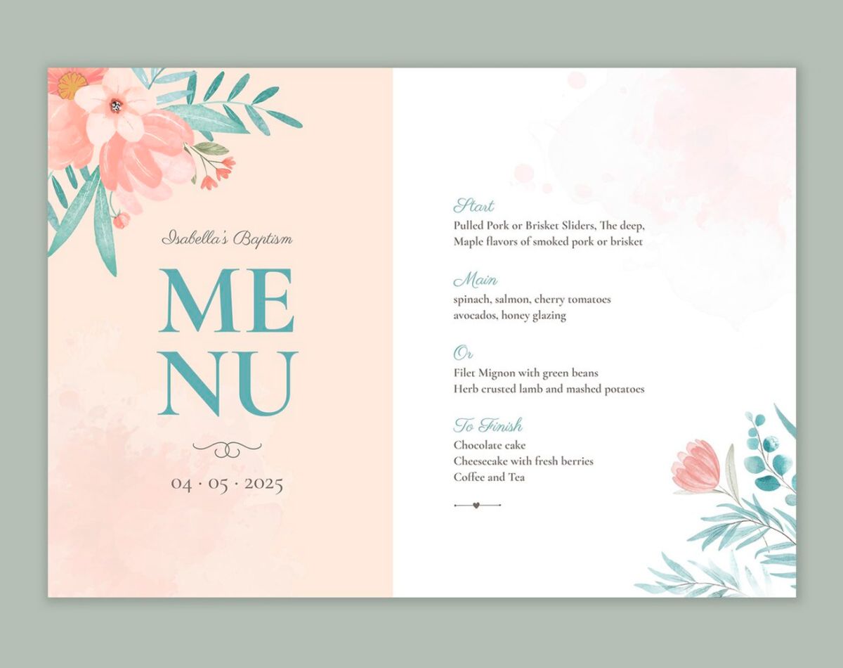 imagen de menu del boda