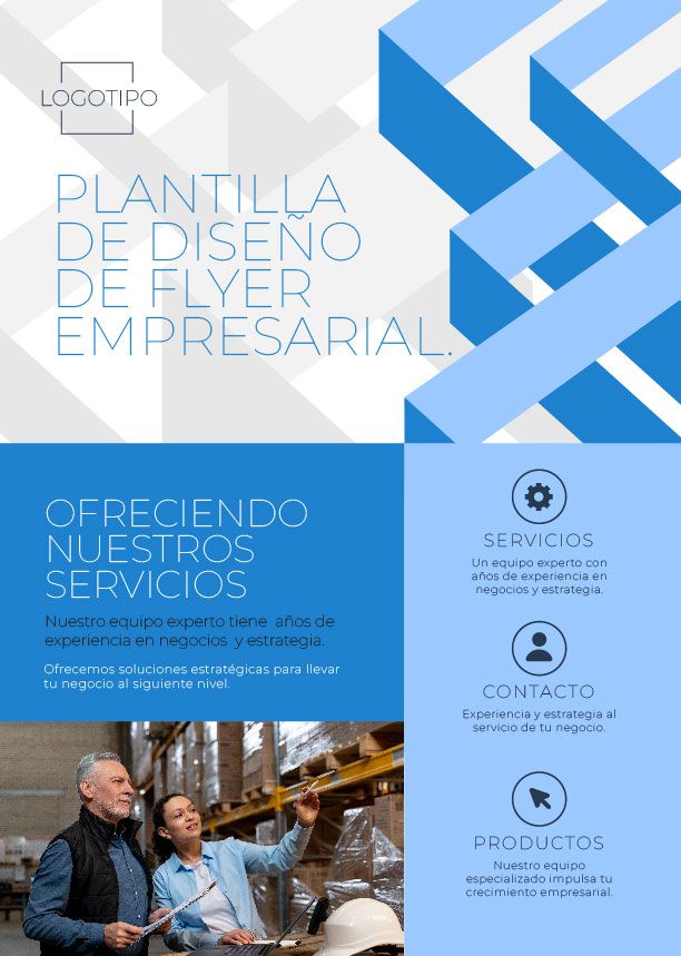 imagen diseño de flyer tonos azules