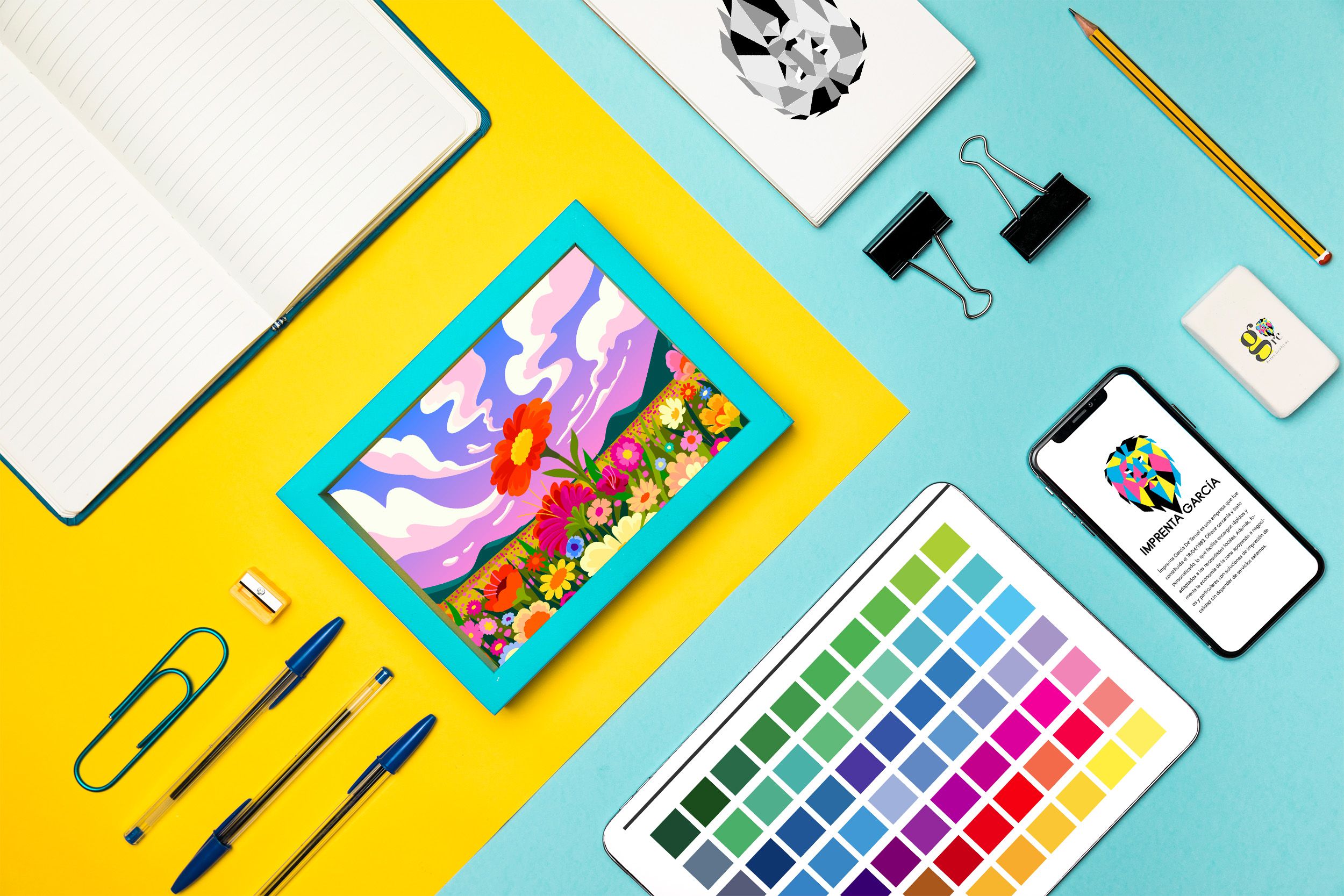 imagen collage de productos que ofrece la imprenta
